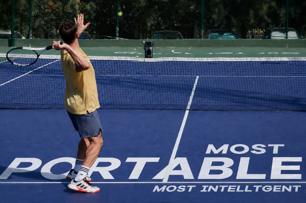 Home Tennis Practice Setup With a Portable Ball Machine